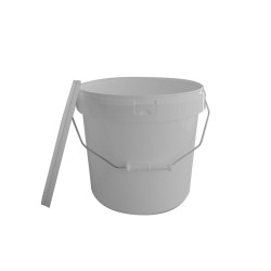 SEAU CONIQUE 12,6 L PP BLANC + COUVERCLE INVIOLABLE 