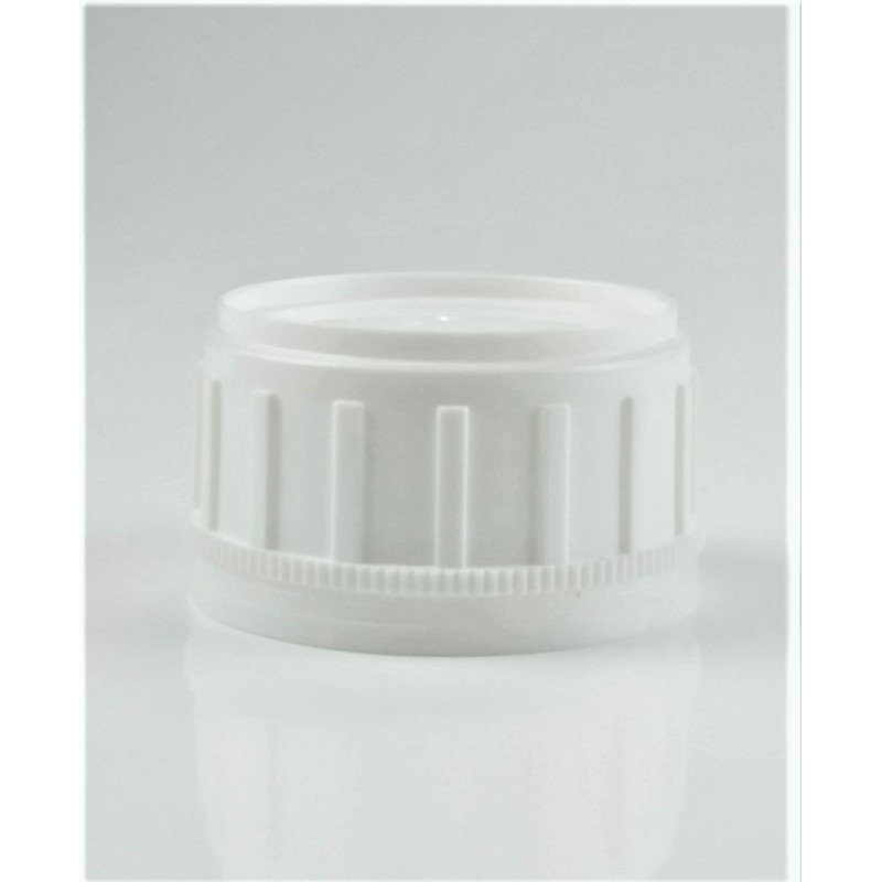BOUCHON PEHD BLANC AVEC INSERTION ET BAGUE D'INVIOLABILITÉ BOUCHON PEHD BLANC AVEC INSERTION ET BAGUE D'INVIOLABILITÉ