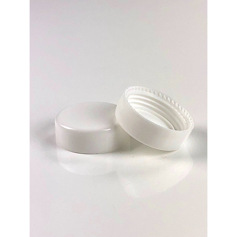 CAPSULE PP BLANC 25.7 AUTOJOINTANTE POUR POT ECHANTILLON 5ML EN VERRE