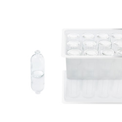 FLACON 100ML STERINITY VERRE MOULÉ TYPE 1 STÉRILE TRANSPARENT (BLANC) BAGUE A SERTIR WI20 PRÊT A L’EMPLOI