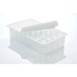 FLACON 50ML STERINITY VERRE MOULÉ TYPE 1 STÉRILE TRANSPARENT (BLANC) BAGUE A SERTIR WI20 PRÊT A L’EMPLOI