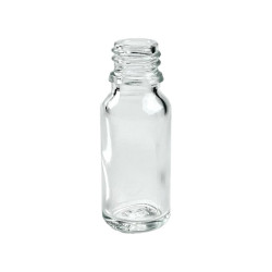 FLACON GOUTTES 10ML VERRE BLANC BAGUE DIN18