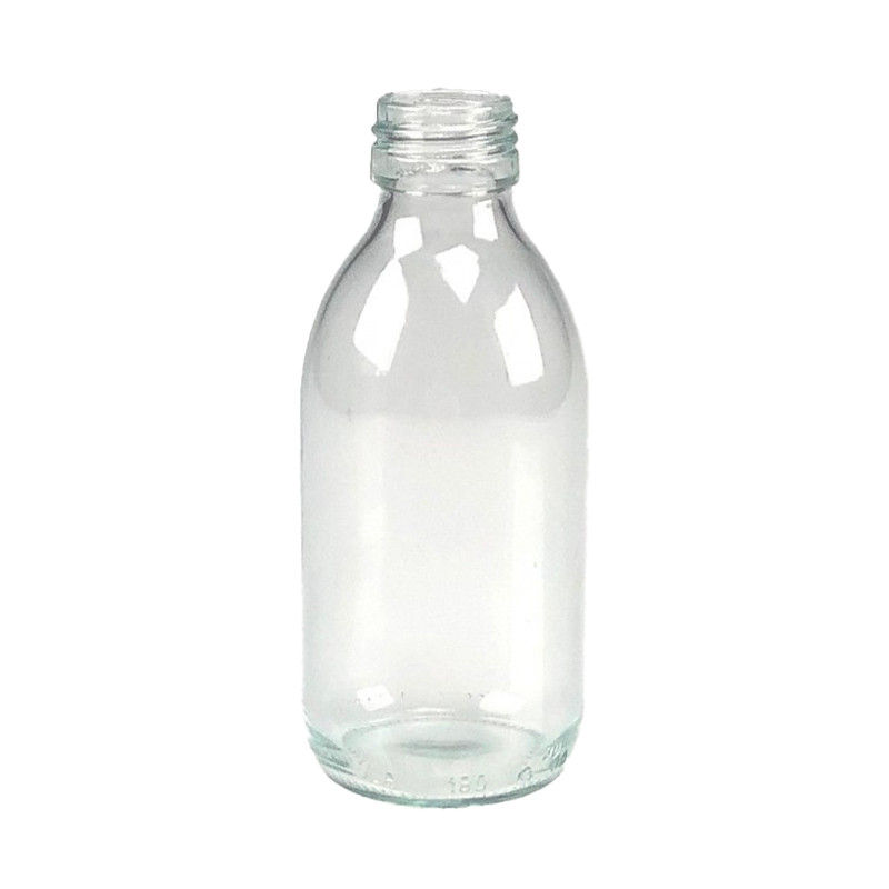 FLACON SIROP 180ML VERRE BLANC BAGUE PP28 FLACON SIROP 180ML VERRE BLANC BAGUE PP28