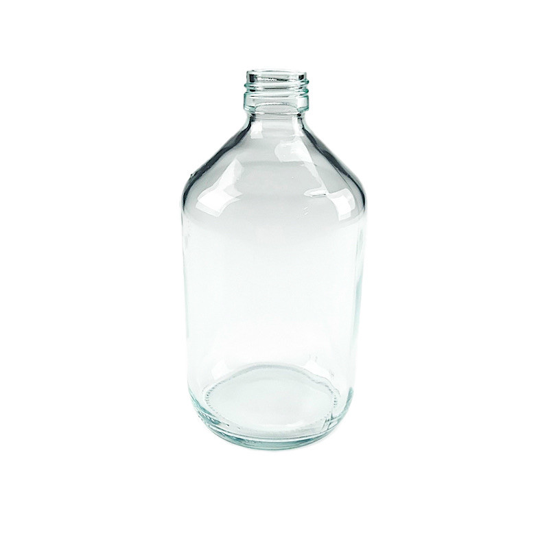 FLACON ROND VERAL 500ML  VERRE BLANC BAGUE PP28