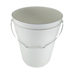 SEAU CONIQUE 25L PP BLANC + ANSE ACIER