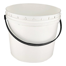 SEAU CONIQUE 17 LITRES PE BLANC + ANSE PLASTIQUE NOIR