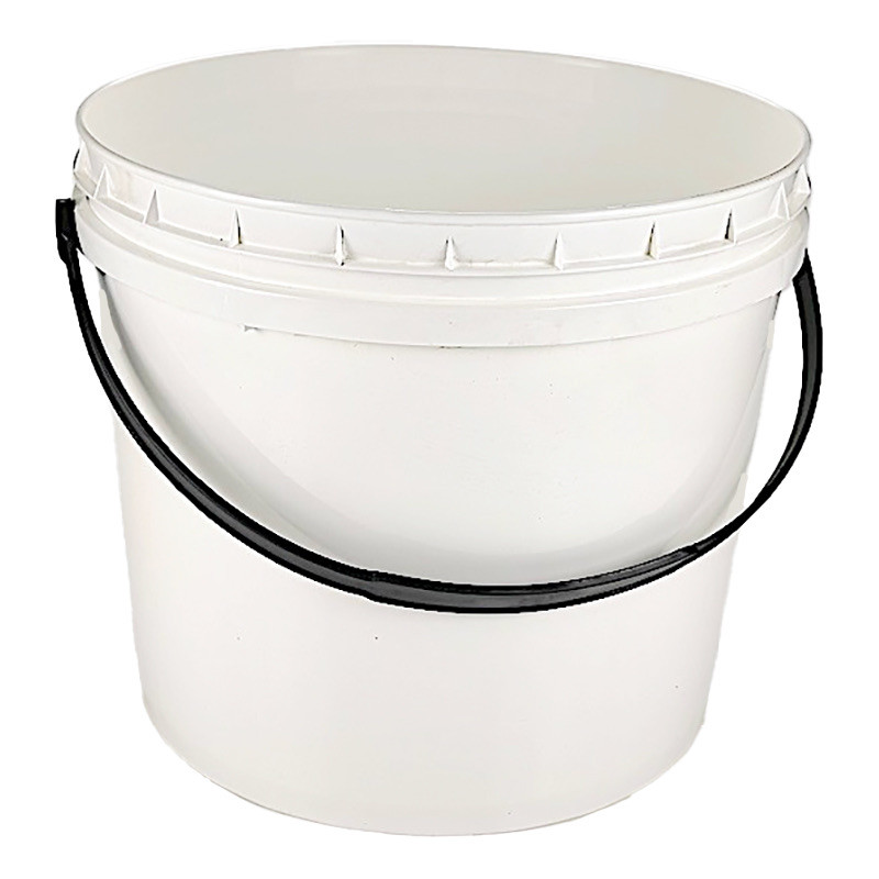 SEAU CONIQUE 17 LITRES PE BLANC + ANSE PLASTIQUE NOIR