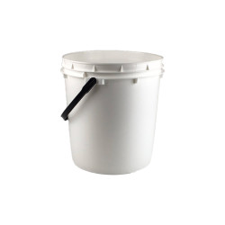 SEAU CONIQUE 30L PE BLANC + ANSE PLASTIQUE NOIR