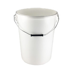 SEAU CONIQUE 27,5L PP BLANC + ANSE ACIER