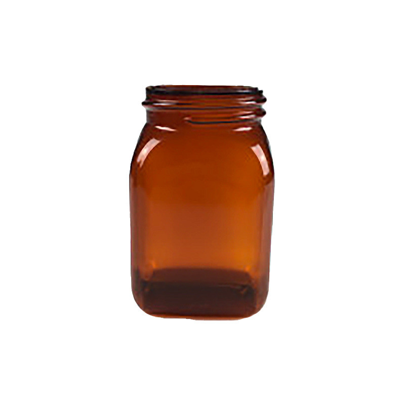 RECIPIENT CARRE  PVC AMBRE 100ML A COL LARGE