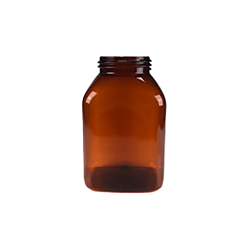 RECIPIENT CARRE PVC AMBRE 2000ML A COL LARGE