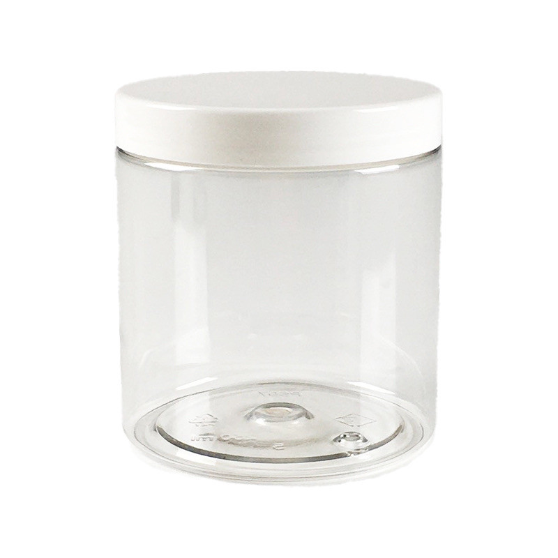 POT STRAIGHT CYLINDRICAL 250ML PET CRISTAL + COUVERCLE BLANC POT STRAIGHT CYLINDRICAL 250ML PET CRISTAL + COUVERCLE BLANC