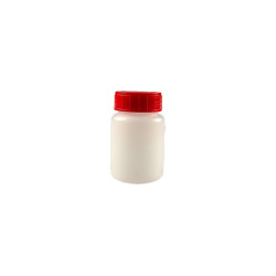 POT VISSANT 100ML PEHD NATUREL + OBTURATEUR + COUVERCLE ROUGE