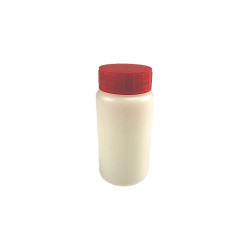POT VISSANT 150ML PEHD NATUREL + OBTURATEUR + COUVERCLE ROUGE