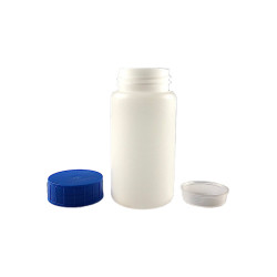 POT VISSANT 150ML PEHD NATUREL + OBTURATEUR + COUVERCLE BLEU