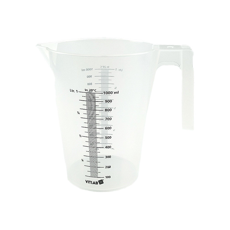 Becher gradué PP naturel 1000 ml avec poignée