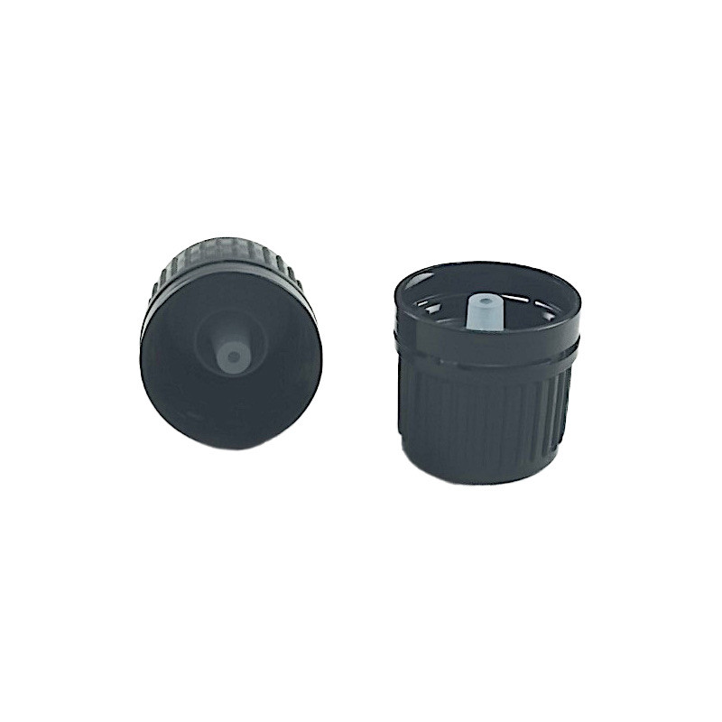 Capsule à visser DIN18 noire + insert compte-gouttes aqueux