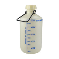 BONBONNE PEHD NATUREL 5L GRADUATION BLEUE + BOUCHON VISSÉ