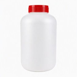 FLACON ROND VISSANT 2000ML PEHD NATUREL + OBTURATEUR + COUVERCLE ROUGE