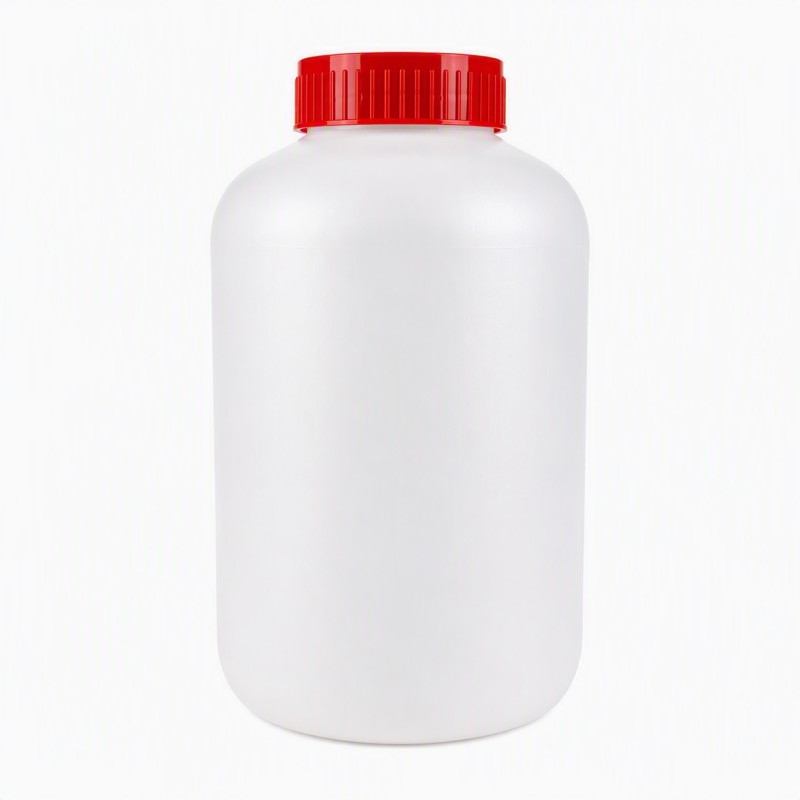 FLACON ROND VISSANT 2000ML PEHD NATUREL + OBTURATEUR + COUVERCLE ROUGE