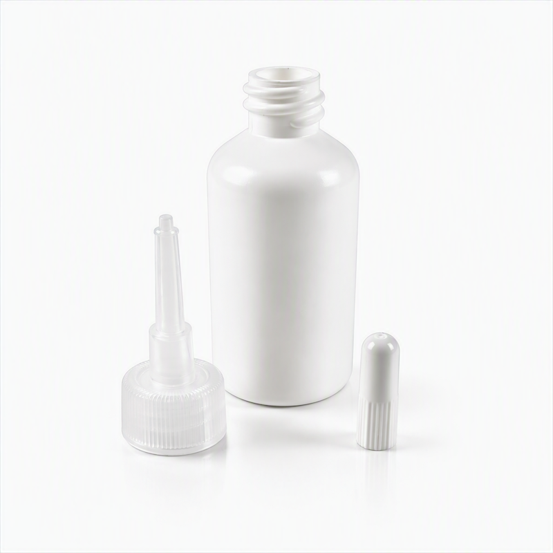PACK CRUCHON 30ML PEHD BLANC BAGUE 13MM + EMBOUT + CAPUCHON
