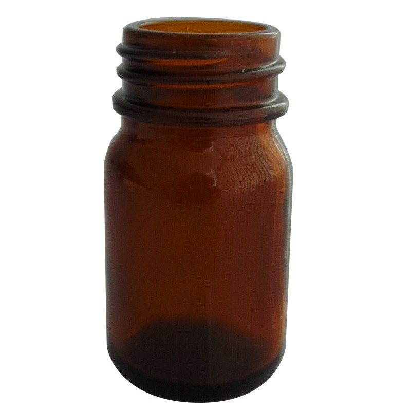 FLACON ROND A LARGE OUVERTURE VERRE JAUNE 30 ML FLACON ROND A LARGE OUVERTURE VERRE JAUNE 30 ML
