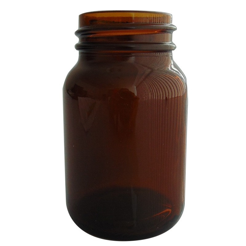 FLACON ROND A LARGE OUVERTURE VERRE JAUNE 250 ML FLACON ROND A LARGE OUVERTURE VERRE JAUNE 250 ML